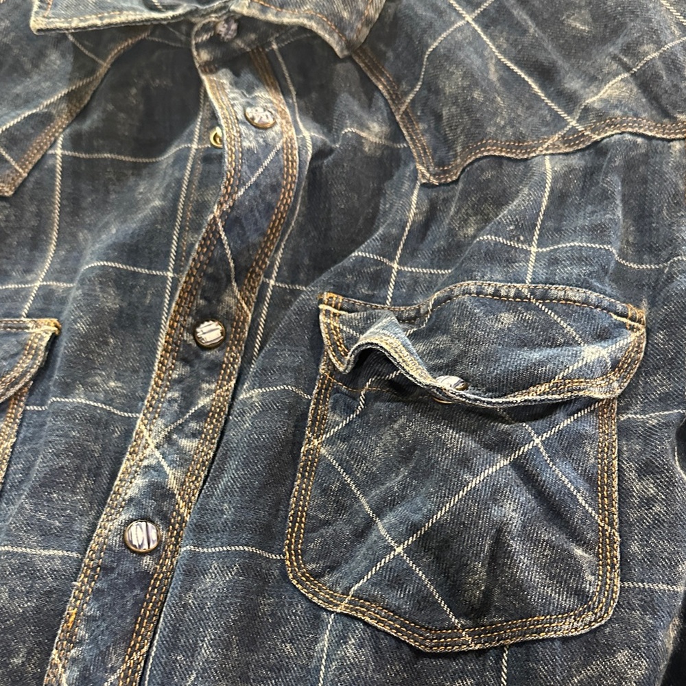 CUADRA Blue Plaid Casual Button-Down Shirt - Picture 3 of 7